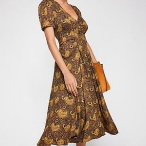 FREE PEOPLE Olivia Midi Dress Paisley Print